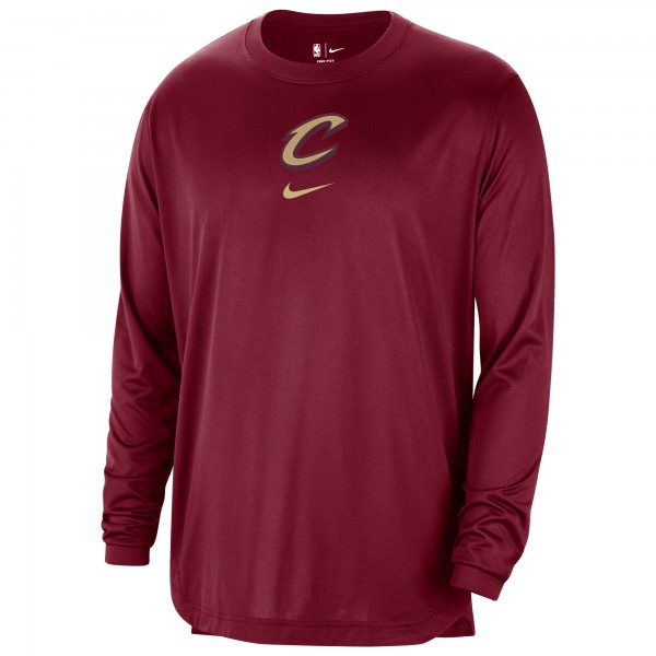 Футболка с длинным рукавом Cleveland Cavaliers Nike 2023/24 City Edition Authentic Pregame Performance - Wine