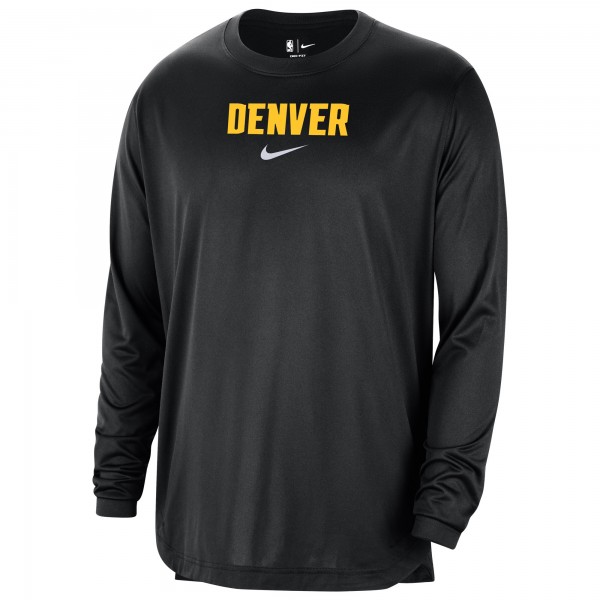 Футболка с длинным рукавом Denver Nuggets Nike 2023/24 City Edition Authentic Pregame Performance - Black
