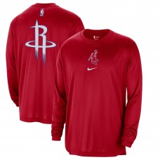 Футболка с длинным рукавом Houston Rockets Nike 2023/24 City Edition Authentic Pregame Performance - Red