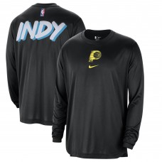 Футболка с длинным рукавом Indiana Pacers Nike 2023/24 City Edition Authentic Pregame Performance - Black