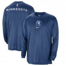 Футболка с длинным рукавом Minnesota Timberwolves Nike 2023/24 City Edition Authentic Pregame Performance - Blue