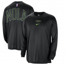 Футболка с длинным рукавом New Orleans Pelicans Nike 2023/24 City Edition Authentic Pregame Performance - Black