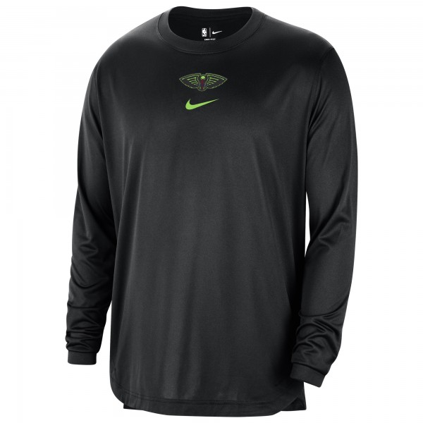 Футболка с длинным рукавом New Orleans Pelicans Nike 2023/24 City Edition Authentic Pregame Performance - Black