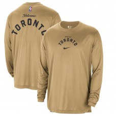 Футболка с длинным рукавом Toronto Raptors Nike 2023/24 City Edition Authentic Pregame Performance - Gold