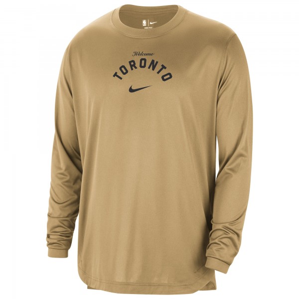 Футболка с длинным рукавом Toronto Raptors Nike 2023/24 City Edition Authentic Pregame Performance - Gold