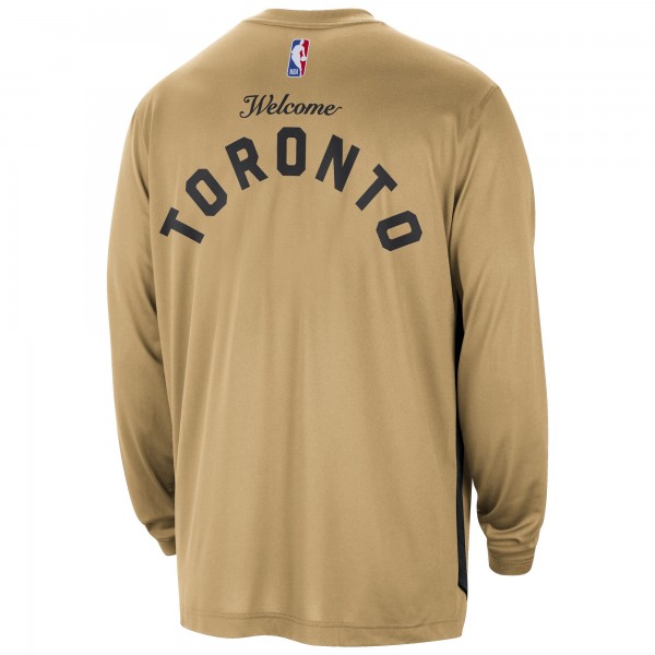 Футболка с длинным рукавом Toronto Raptors Nike 2023/24 City Edition Authentic Pregame Performance - Gold