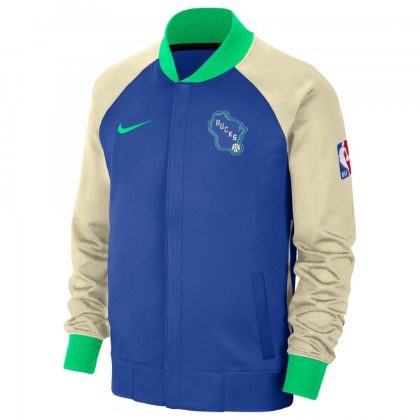 Куртка на молнии Milwaukee Bucks Nike 2023/24 City Edition Authentic Showtime Performance Raglan - Royal