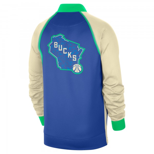 Куртка на молнии Milwaukee Bucks Nike 2023/24 City Edition Authentic Showtime Performance Raglan - Royal