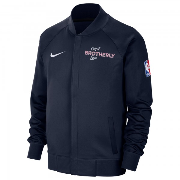 Куртка на молнии Philadelphia 76ers Nike 2023/24 City Edition Authentic Showtime Performance Raglan - Navy