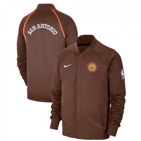 Кофта на молнии San Antonio Spurs Nike 2023/24 City Edition Authentic Showtime Performance Raglan - Brown