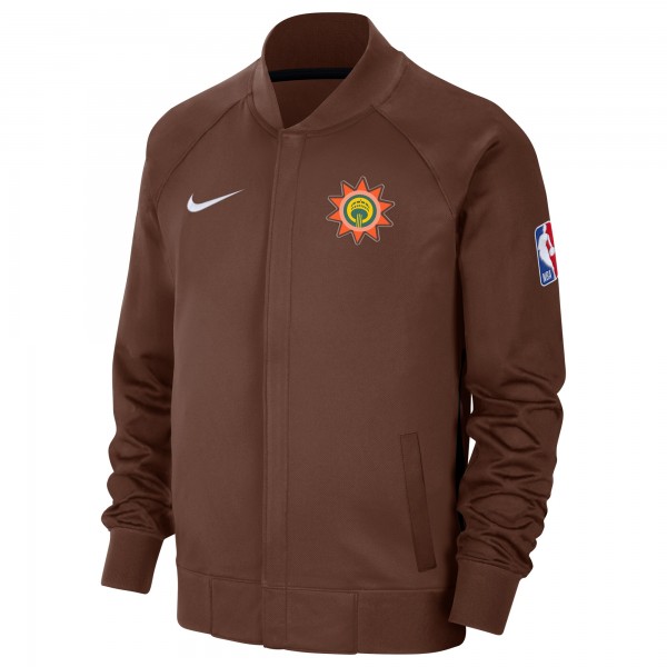 Кофта на молнии San Antonio Spurs Nike 2023/24 City Edition Authentic Showtime Performance Raglan - Brown