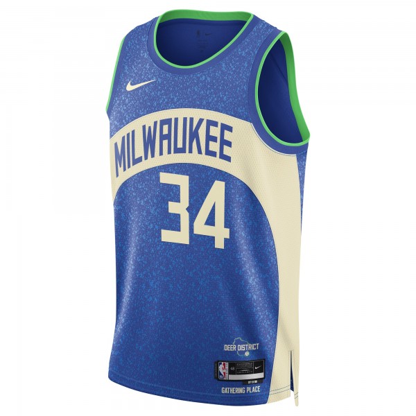 Игровая форма  Giannis Antetokounmpo Milwaukee Bucks Nike Unisex 2023/24 Swingman - Blue - City Edition