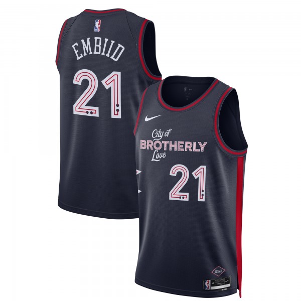 Игровая форма  Joel Embiid Philadelphia 76ers Nike Unisex 2023/24 Swingman - Navy - City Edition