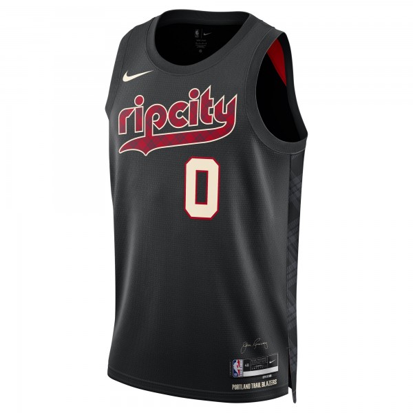 Игровая форма  Damian Lillard Portland Trail Blazers Nike Unisex 2023/24 Swingman - Black - City Edition