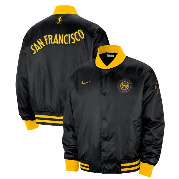 Бомбер Golden State Warriors Nike 2023/24 City Edition Courtside Premier - Black